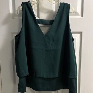 Banana Republic Dark Teal Green Sleeveless V-Neck Camisole